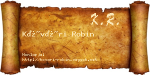 Kővári Robin névjegykártya